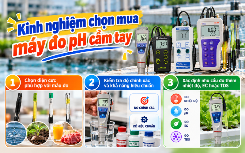 Kinh nghiệm chọn mua máy đo pH cầm tay