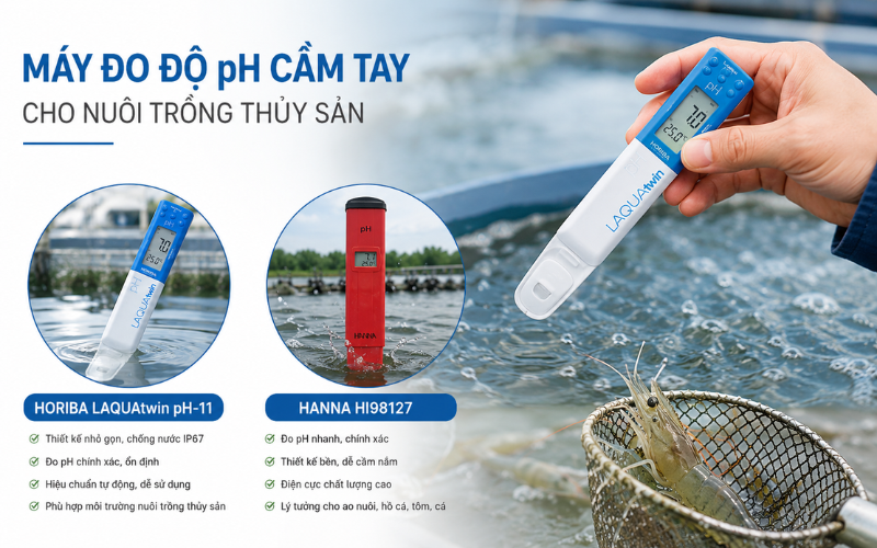 Máy đo độ pH cầm tay cho nuôi trồng thủy sản
