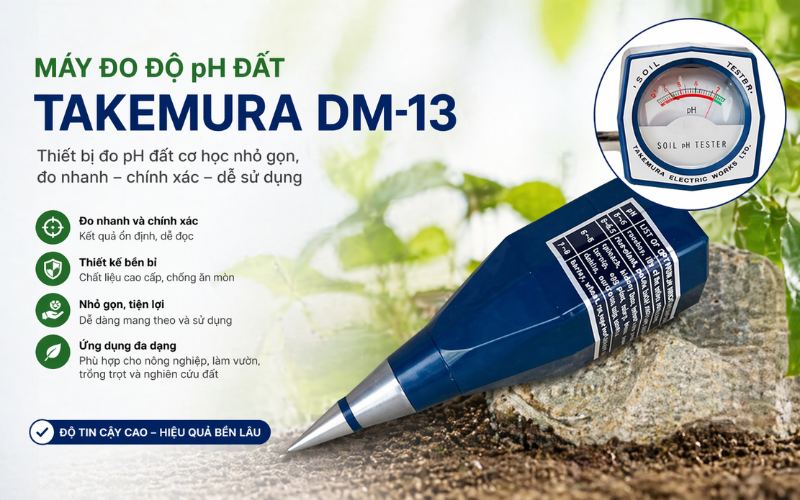 Máy đo độ pH đất Takemura DM-13