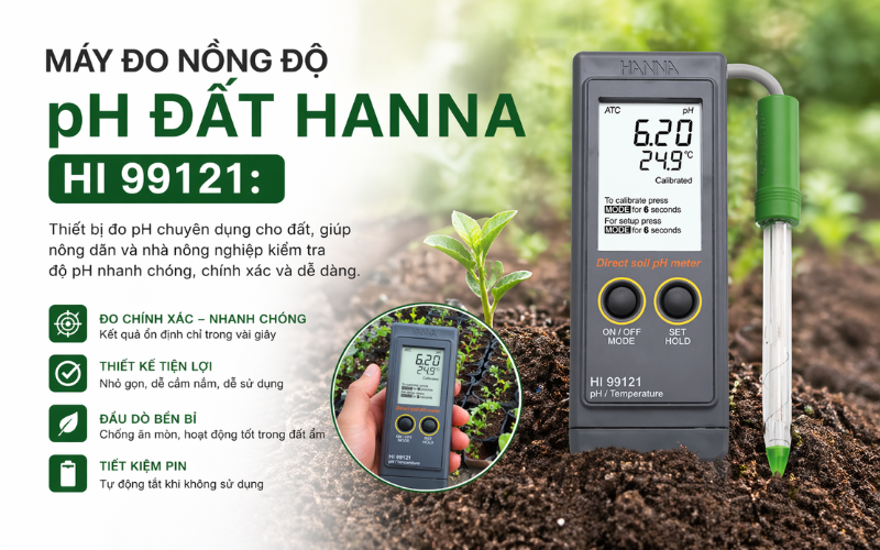 Máy đo nồng độ pH đất Hanna HI 99121