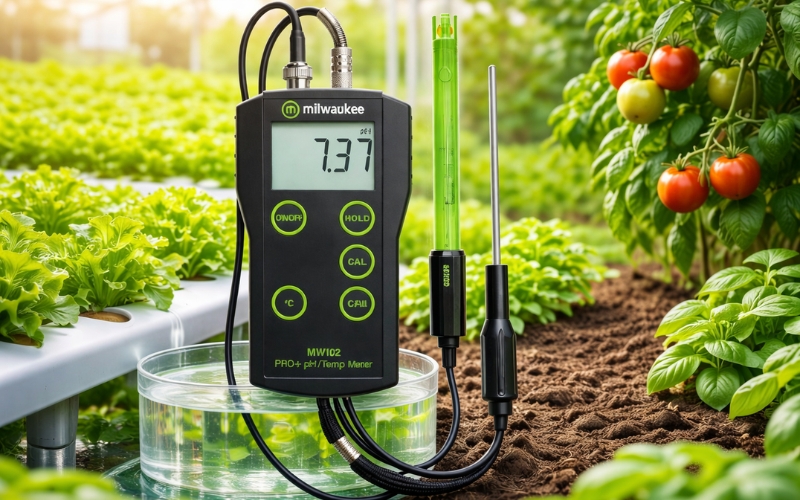 Máy đo pH/nhiệt độ điện tử MILWAUKEE MW102 + MA917