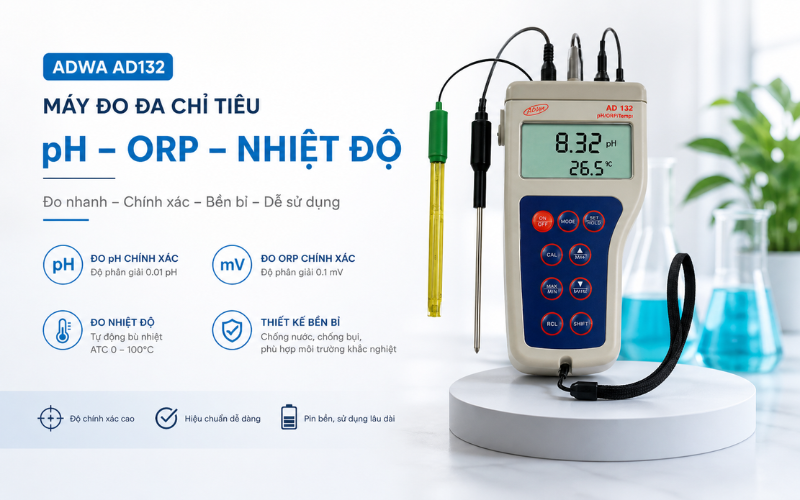 Máy đo pH, ORP, nhiệt độ Adwa AD132