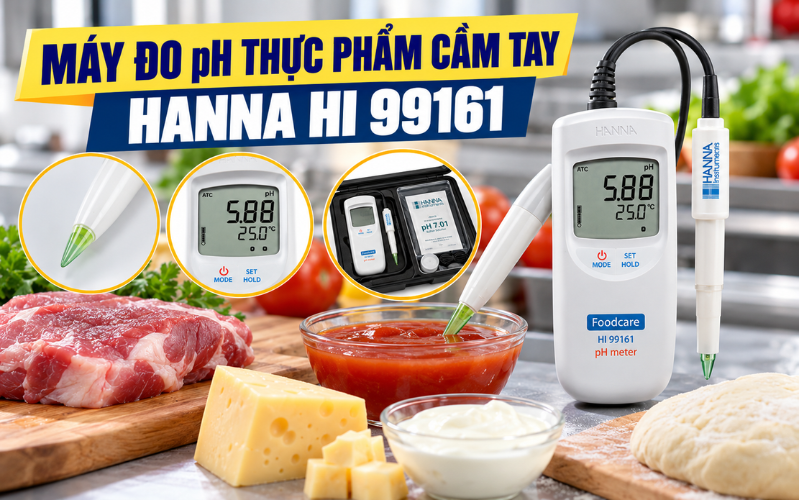 Máy đo pH thực phẩm cầm tay Hanna HI 99161