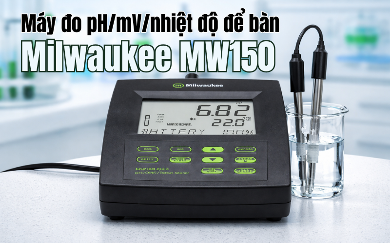 Máy đo pH/mV/nhiệt độ để bàn Milwaukee MW150