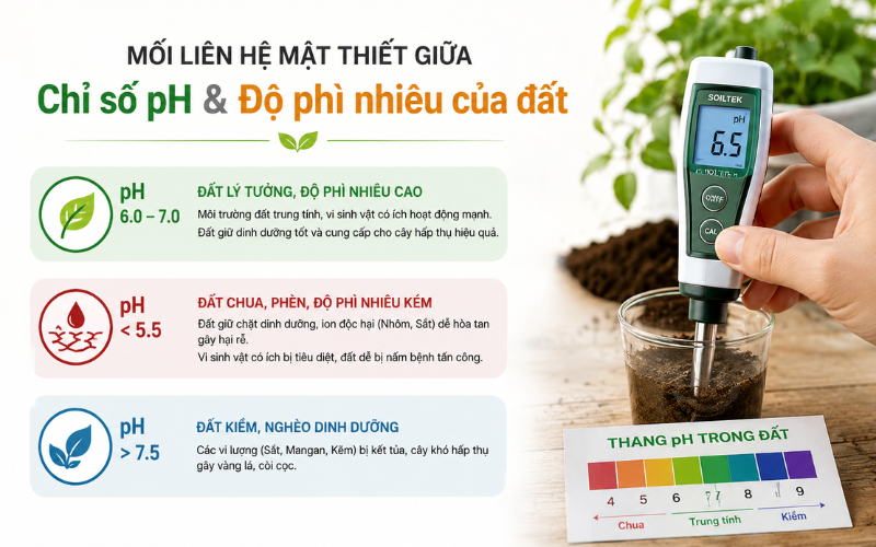 Mối liên hệ mật thiết giữa chỉ số pH và độ phì nhiêu của đất