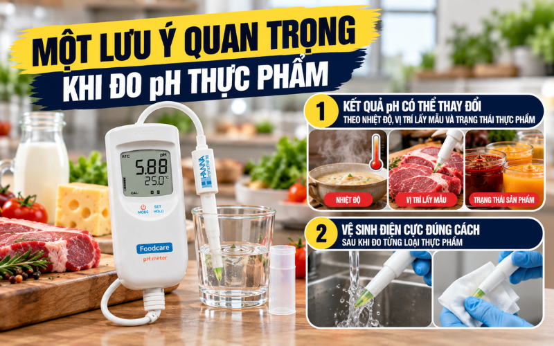 Một lưu ý quan trọng khi đo pH thực phẩm
