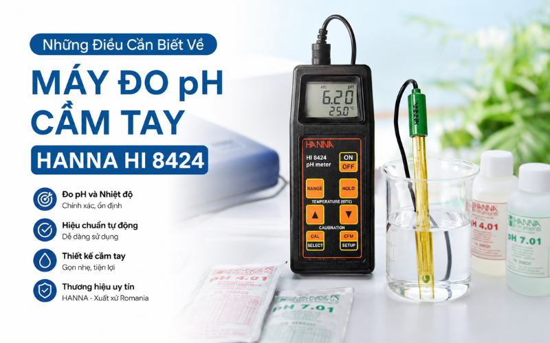 Những Điều Cần Biết Về Máy Đo pH Cầm Tay Hanna HI 8424