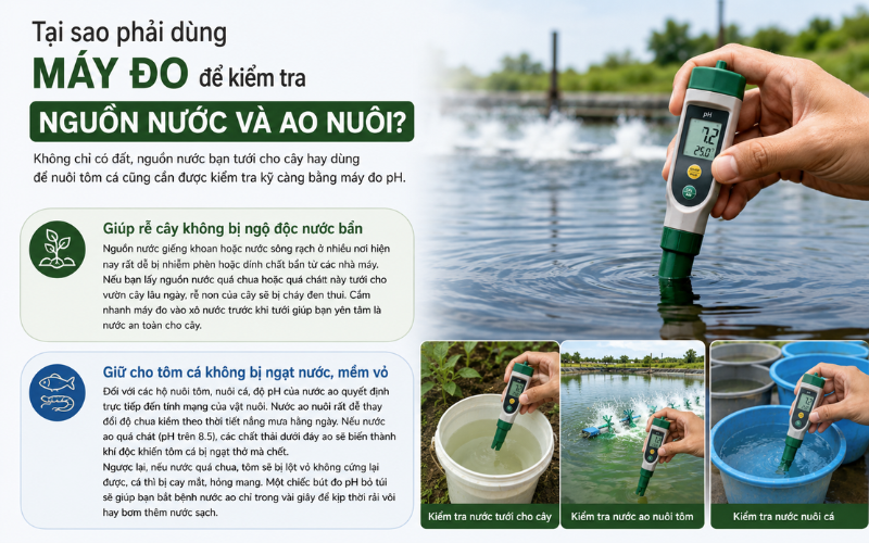 Tại sao phải dùng máy đo để kiểm tra nguồn nước và ao nuôi
