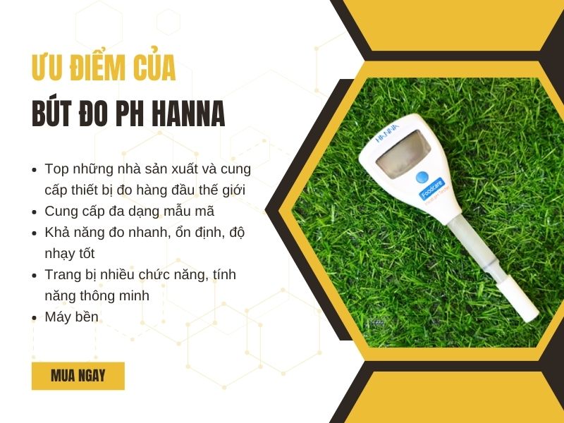 ưu điểm của bút đo PH Hanna