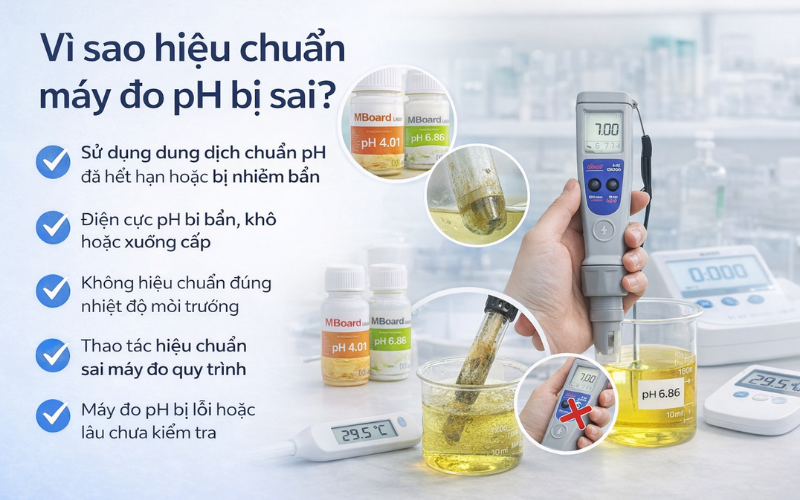 Vì sao hiệu chuẩn máy đo pH bị sai