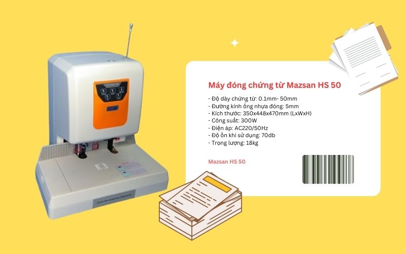 Tính năng vượt trội của máy đóng chứng từ Mazsan HS50