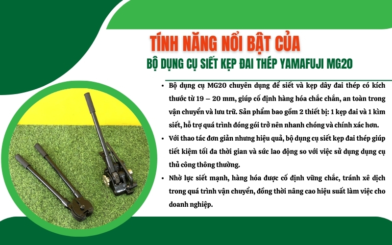 Tính năng nổi bật của bộ dụng cụ siết kẹp đai thép Yamafuji MG20