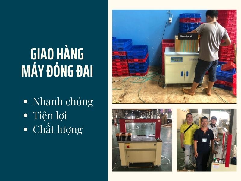 Giao hàng và test máy đóng đai tận nơi cho khách