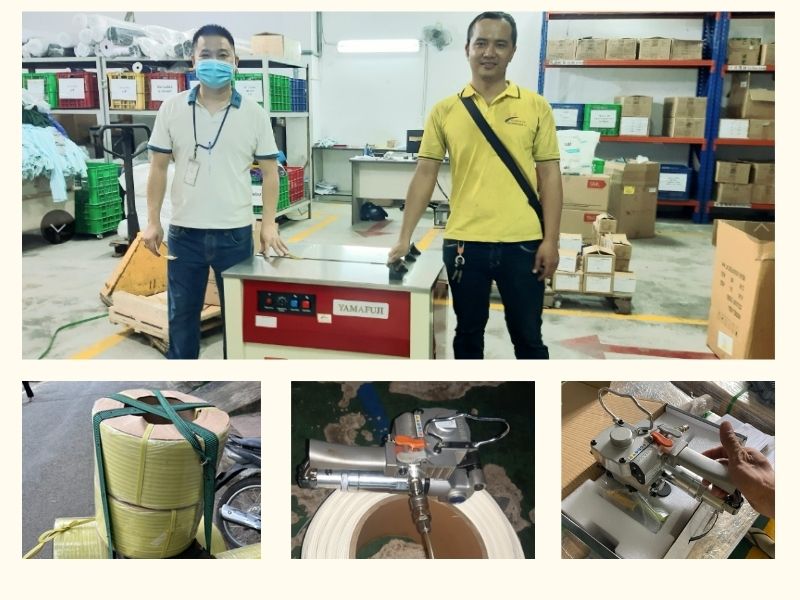 Giao hàng và test máy đóng đai tận nơi cho khách