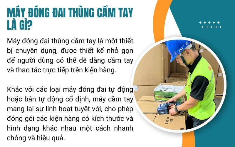 Máy đóng đai thùng cầm tay là gì?
