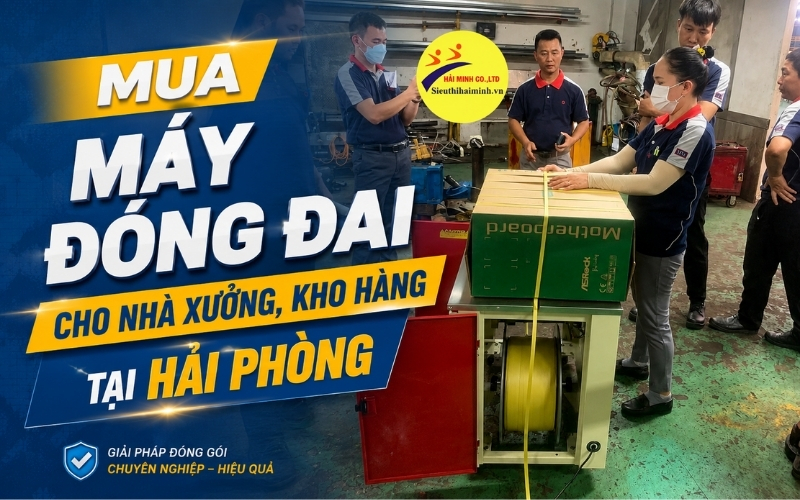 Mua máy đóng đai cho nhà xưởng, kho hàng tại Hải Phòng