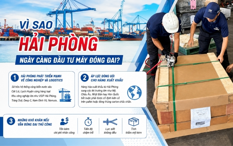 Vì sao Hải Phòng ngày càng đầu tư máy đóng đai