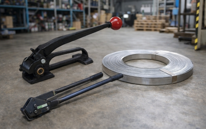 Bộ dụng cụ kẹp-siết đai thép thủ công