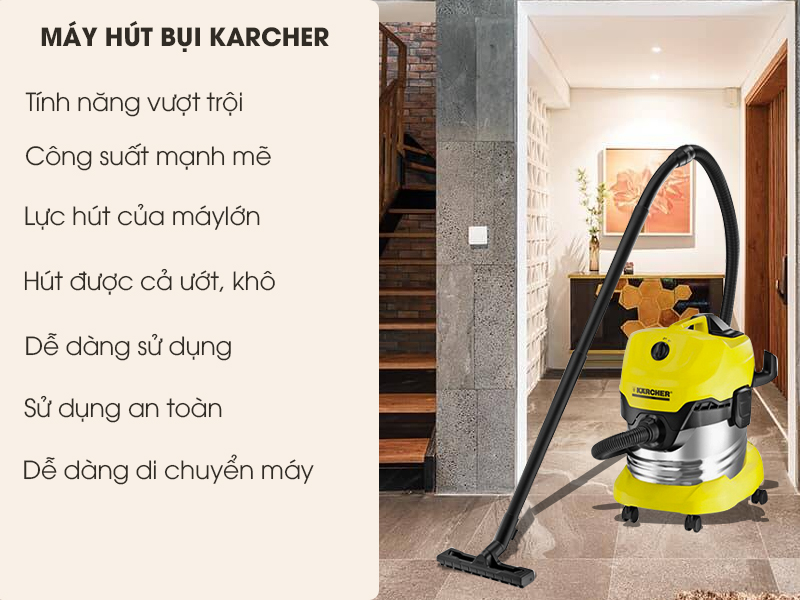 tính năng vượt trội máy hút bụi karcher