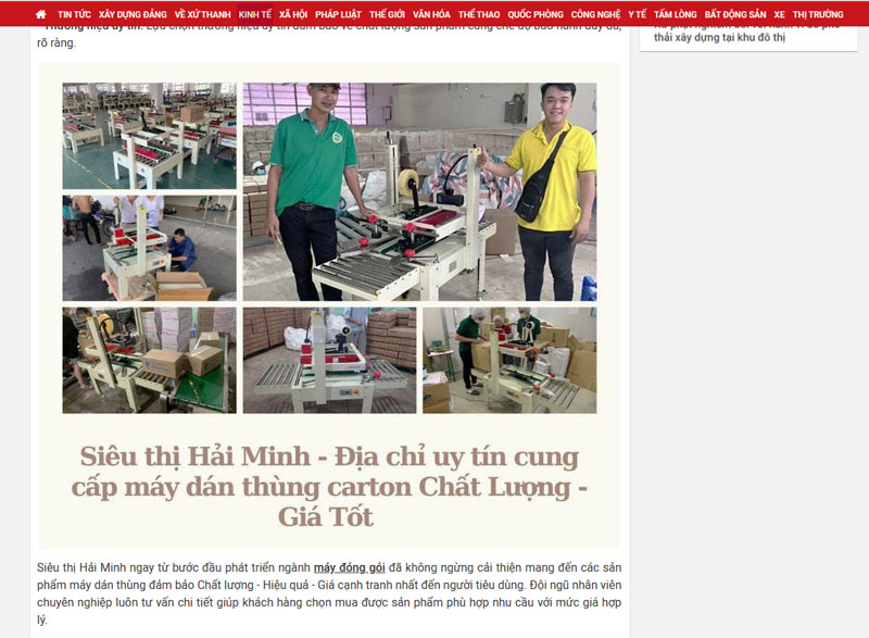 Hải Minh - Đơn vị uy tín cung cấp máy dán hộp carton