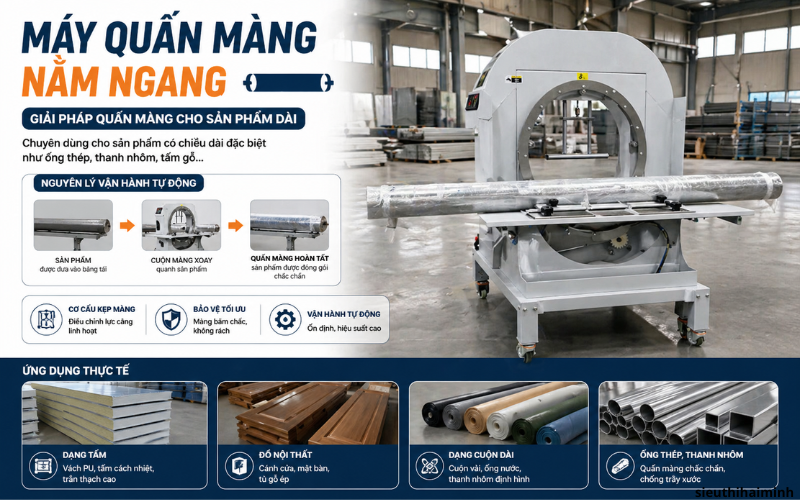 Máy quấn màng nằm ngang