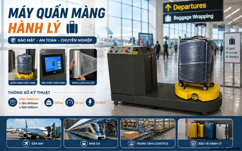 Máy quấn màng hành lý