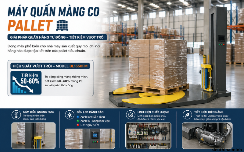 Máy quấn màng co pallet