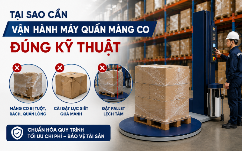 Tại sao cần vận hành máy quấn màng co đúng kỹ thuật