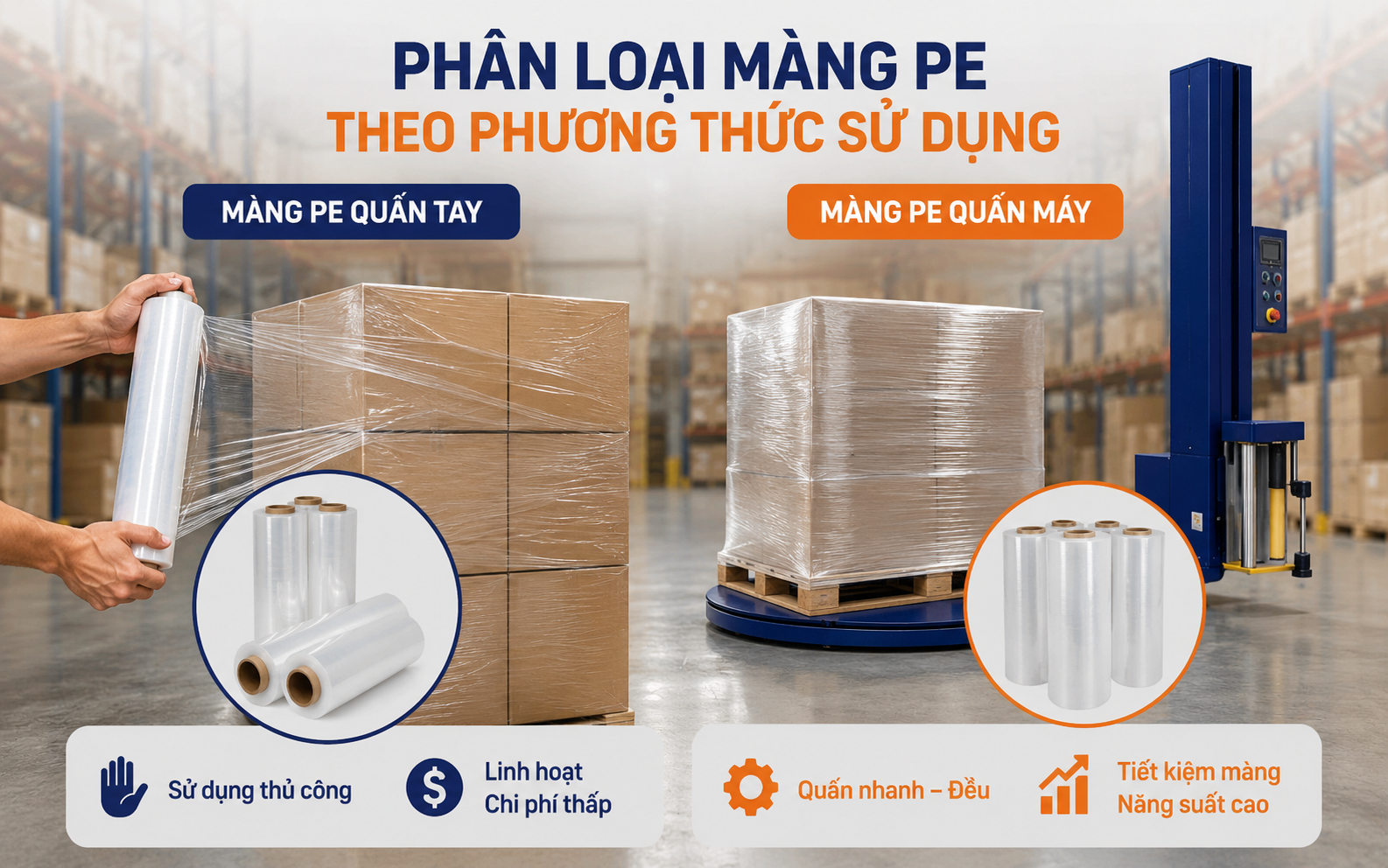 Phân loại màng PE phổ biến theo phương thức sử dụng