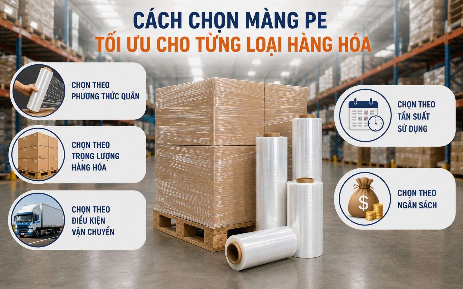 Cách chọn màng PE tối ưu cho từng loại hàng hóa