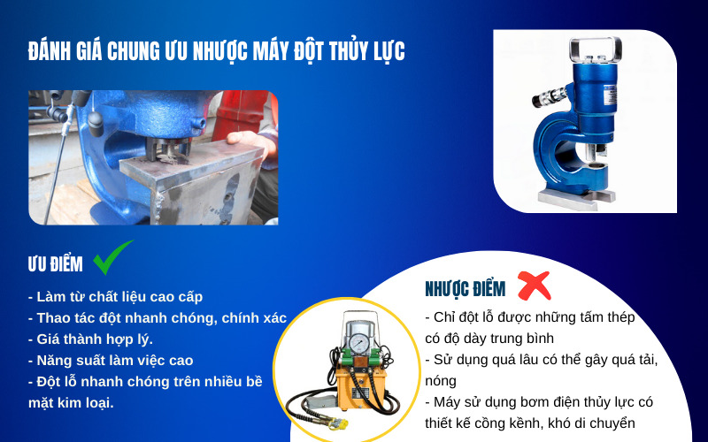 Đánh giá chung ưu nhược máy đột thủy lực