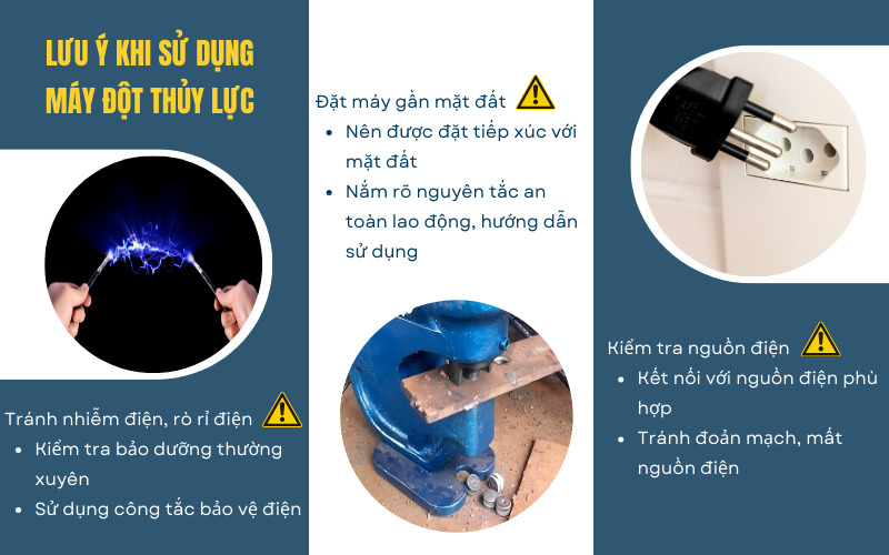 Lưu ý quan trọng khi sử dụng máy đột thủy lực