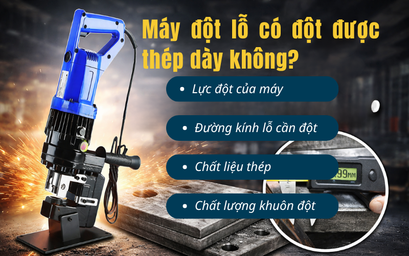  Máy đột lỗ có đột được thép dày không?