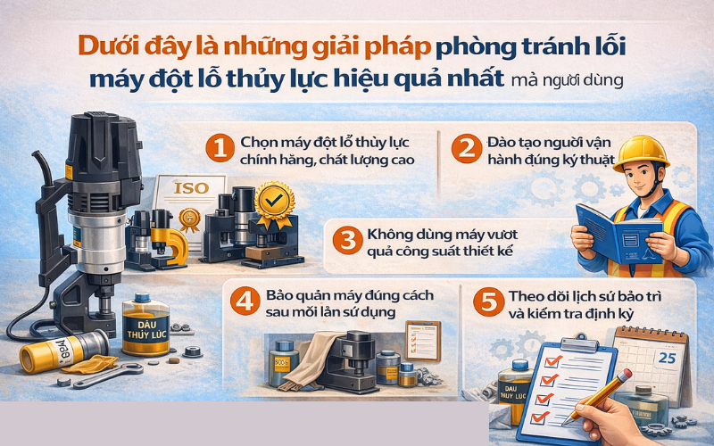 Máy đột lỗ thủy lực bị lỗi nguyên nhân và cách khắc phục nhanh nhất