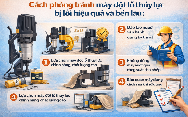 Máy đột lỗ thủy lực bị lỗi nguyên nhân và cách khắc phục nhanh nhất