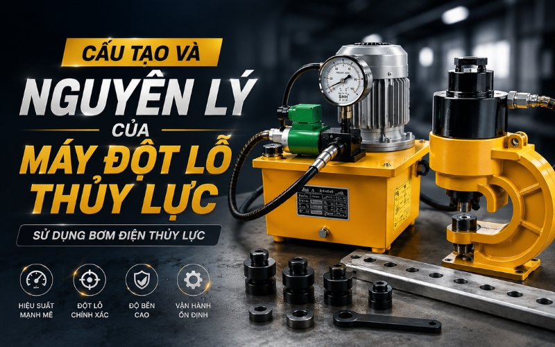 Cấu tạo và nguyên lý của máy đột lỗ thủy lực