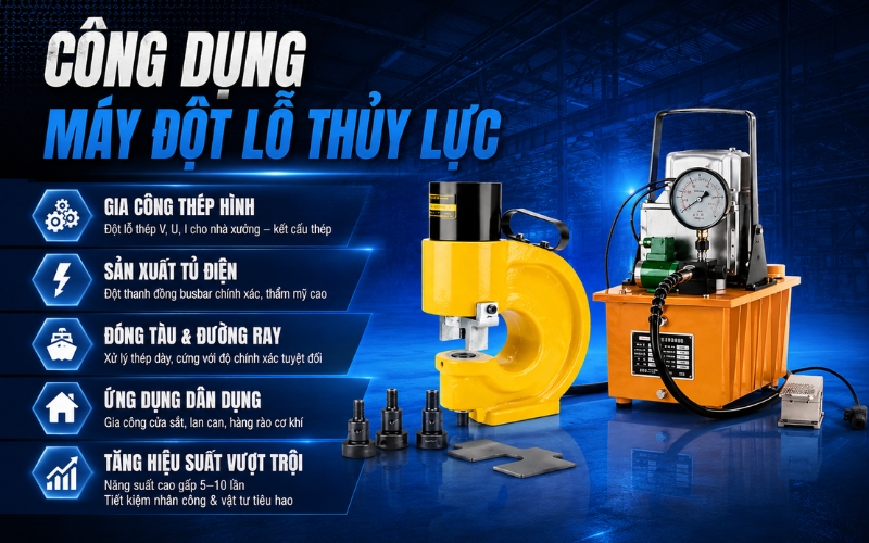 Công dụng của máy đột lỗ thủy lực