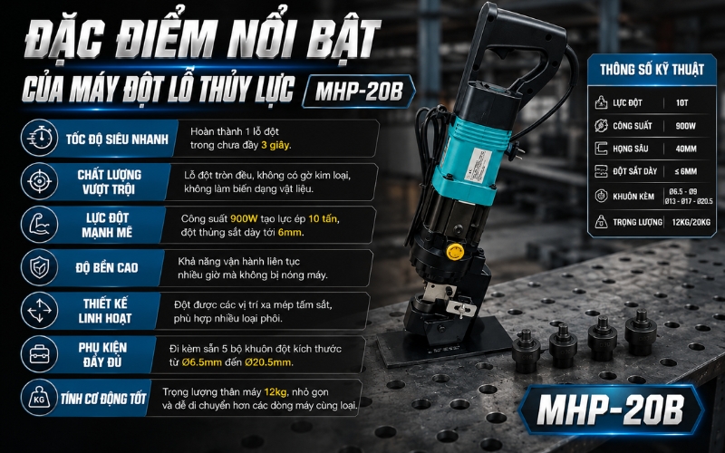Đặc điểm nổi bật của máy đột lỗ MHP20B