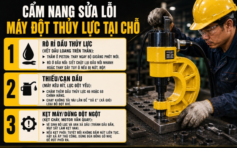 Hướng dẫn cách khắc phục khi máy đột lỗ gặp sự cố