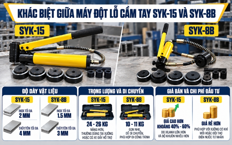 Khác biệt về trọng lượng và khả năng di chuyển