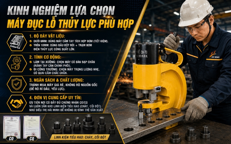 Kinh nghiệm lựa chọn máy đục lỗ thủy lực phù hợp