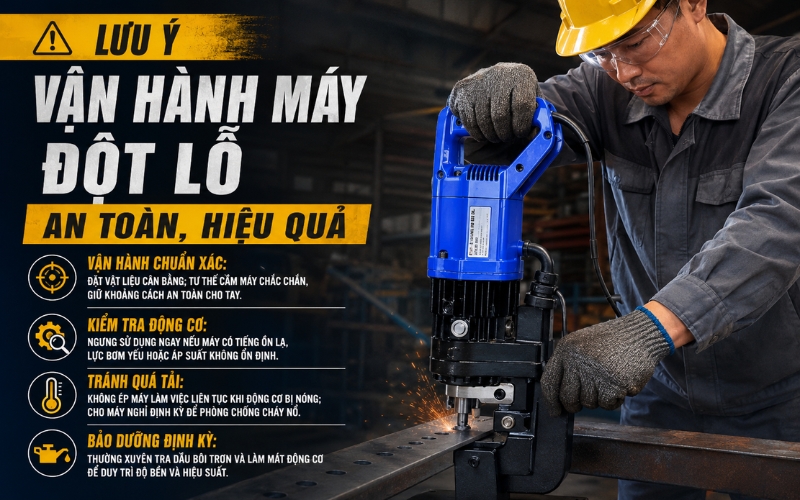 Một số lưu ý nhỏ sử dụng máy đột lỗ an toàn và hiệu quả