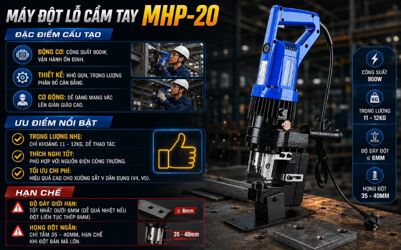 Máy đột lỗ cầm tay mhp-20