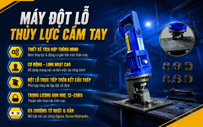 Máy đột lỗ thủy lực cầm tay