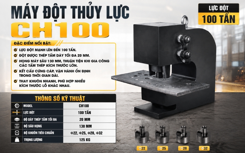 Máy đột thủy lực CH100 100 tấn