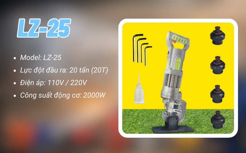 Máy đục lỗ sắt thủy lực Lucian LZ-25