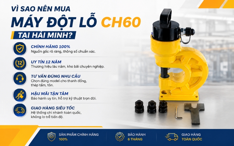 Mua máy đột lỗ thủy lực CH60 tại Hải Minh