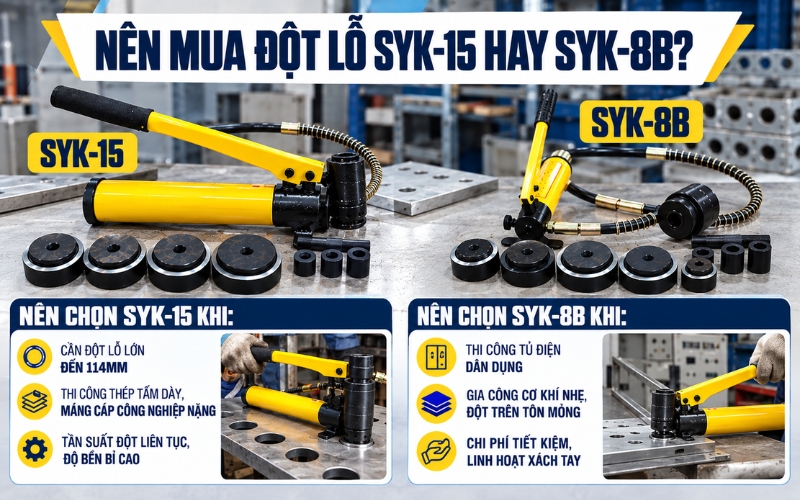 Nên mua đột lỗ SYK-15 hay SYK-8B?