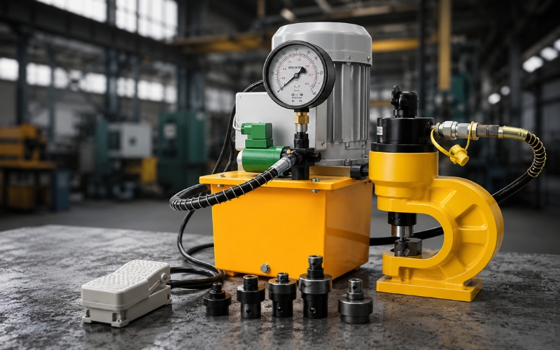 Mua máy đột thủy lực dùng bơm điện