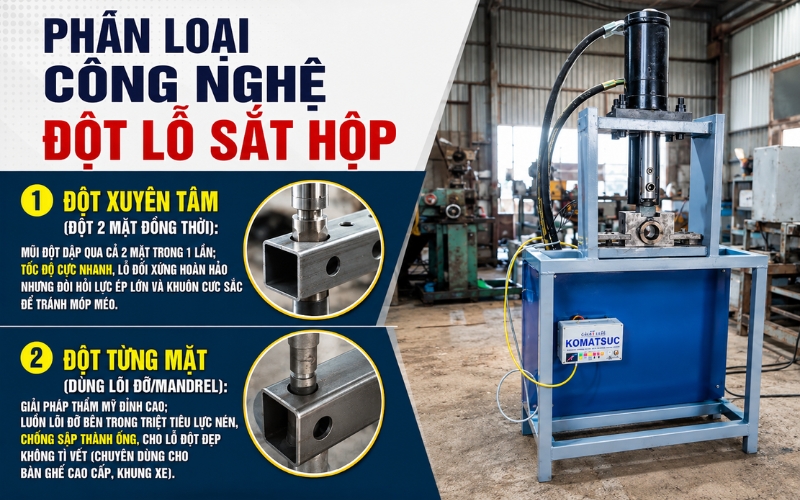 Phân loại công nghệ đột lỗ sắt hộp